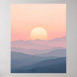 Soft Sunrise Mountain Wall Art Poster