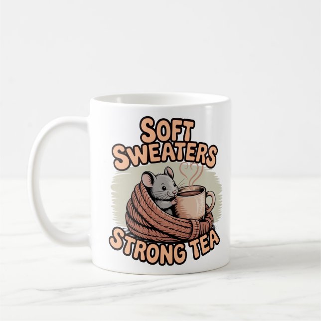Soft Sweaters Strong Tea Warm Caramel Kaffemugg (Vänster)