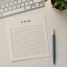 Soft Taupe To Do List Minimalist Teacher Simple Anteckningsblock