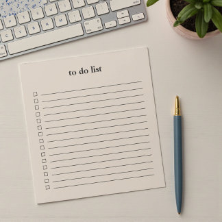 Soft Taupe To Do List Minimalist Teacher Simple Anteckningsblock