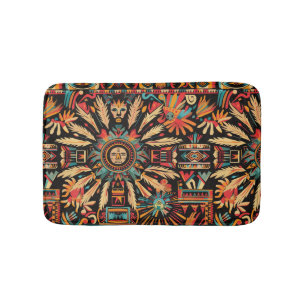 Soft Teal ’Aztec Dream’ Bathroom Bath Mat Badrumsmatta