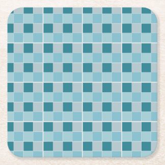 Soft Teal Checkerboard Notebook Modern Geometric Underlägg Papper Kvadrat