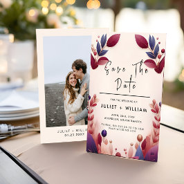 Soft Teal Fall Fold Jewel Tone Bröllop Spara Datumet