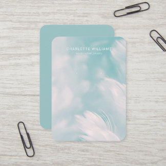 Soft Teal Petal Jewelry Visning Card Visitkort