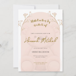 Soft Teddy Bear Baby Shower Invitation Inbjudningar
