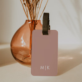 Soft Terracotta | Modern monogram Bagagebricka