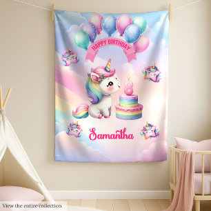 Soft Unicorn Blanket Pastel 8th Girl Birthday Gift Fleecefilt