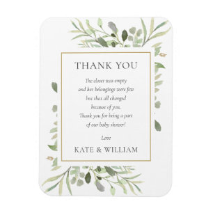 Soft Vår Löv Greenery Baby Shower Dikt Magnet