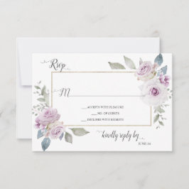 Soft Violet Lavender Lila Guld Ro OSA Kort