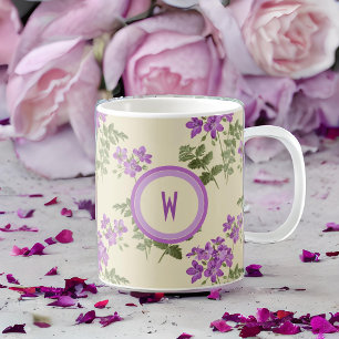 Soft Violet Mönster på Blekens Gult Kaffemugg