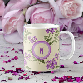 Soft Violet Mönster på Blekens Gult Kaffemugg