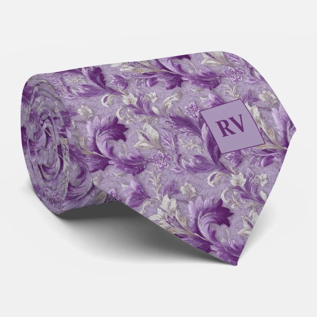 Soft Violet Purple Botanical Scroll Slips (Rullad)