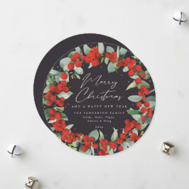 Soft Warm Black RedBerry+Eucalyptus Helgdag Utandn Julkort