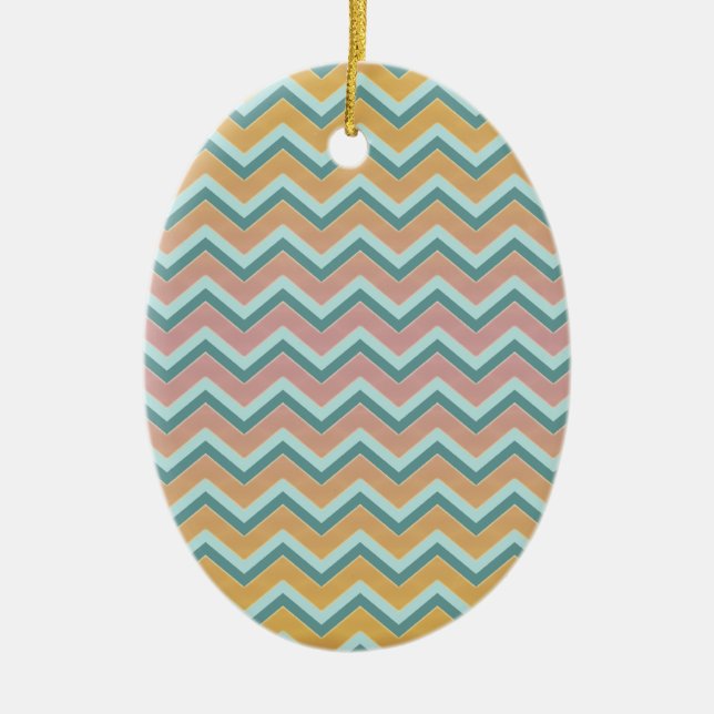 Soft Warm Färg ZigZag Julgransprydnad Keramik (Framsidan)