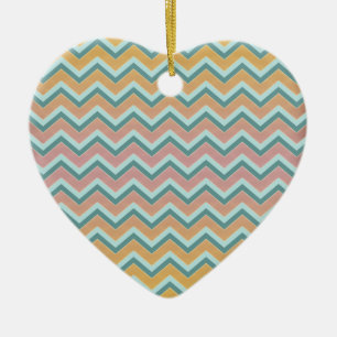 Soft Warm Färg ZigZag Julgransprydnad Keramik