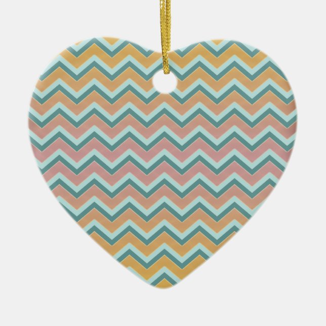 Soft Warm Färg ZigZag Julgransprydnad Keramik (Framsidan)