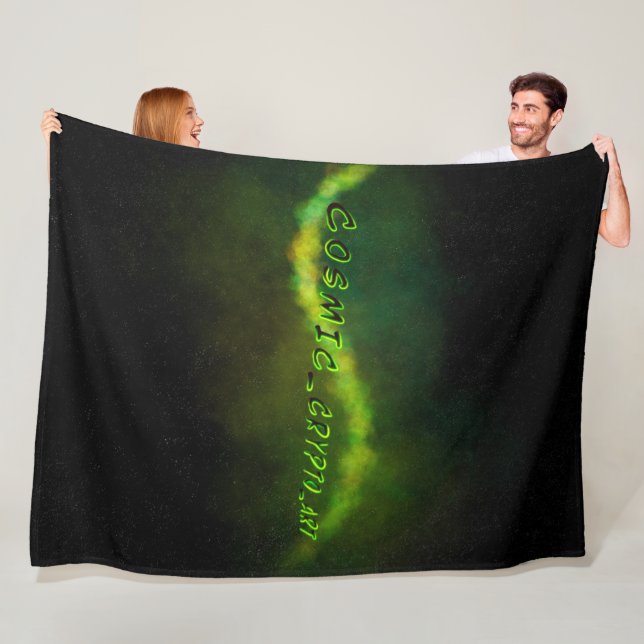 Soft Warm Fleece Blanket Cosmic Crypto Art Logotyp (På plats)