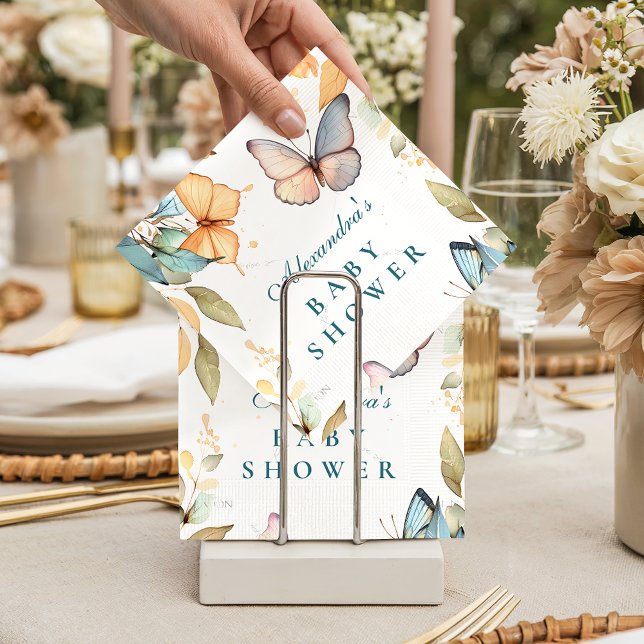 Soft Watercolor Butterfly Baby Shower Pappersservett (Skapare uppladdad)