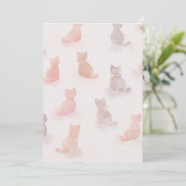 Soft Watercolor Cat Pattern Invitation Inbjudningar