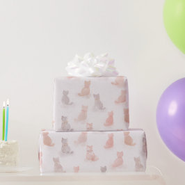 Soft Watercolor Cats Gift Wrapping Paper Presentpapper