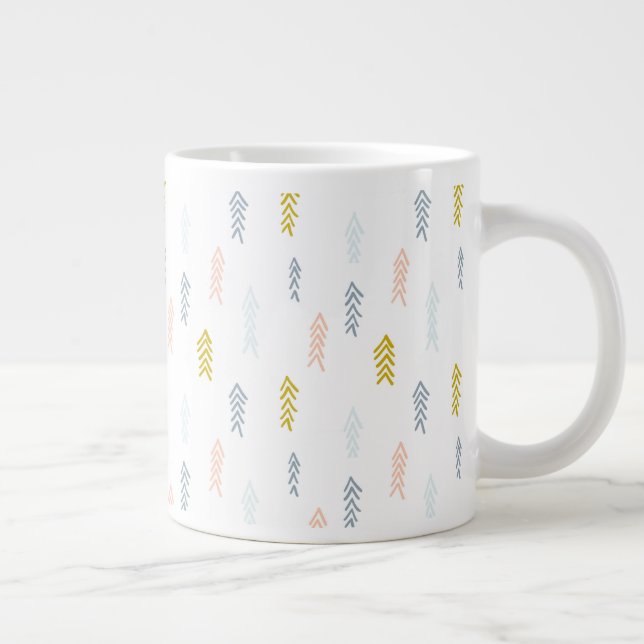 Soft Watercolor Chevron Mönster Jumbo Mugg (Höger)