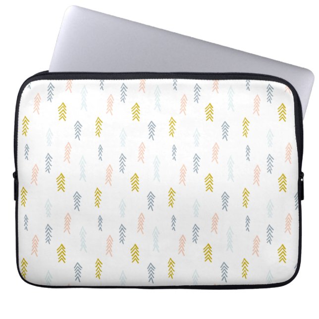 Soft Watercolor Chevron Mönster Laptop Fodral (Framsidan)