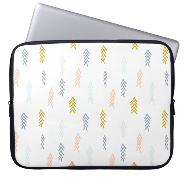 Soft Watercolor Chevron Mönster Laptop Fodral (Framsidan)