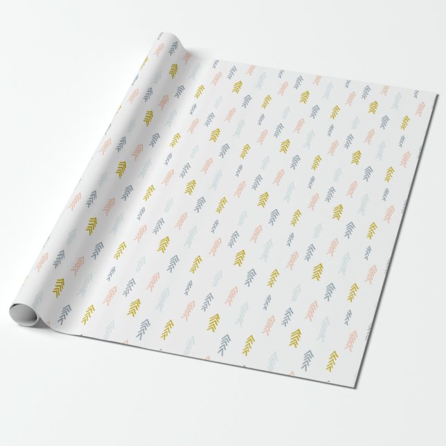 Soft Watercolor Chevron Mönster Presentpapper (Utrullad)