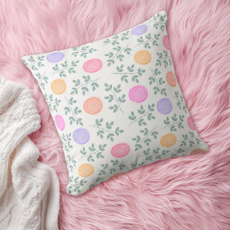 Soft watercolor floral pattern kudde