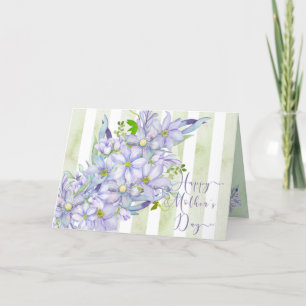 Soft Watercolor Lilac Clematis Mors dag Tack Kort