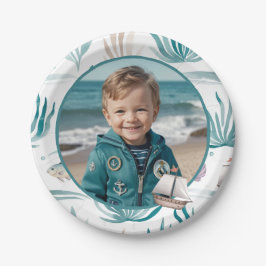 Soft Watercolor Ocean Photo Kids Birthday