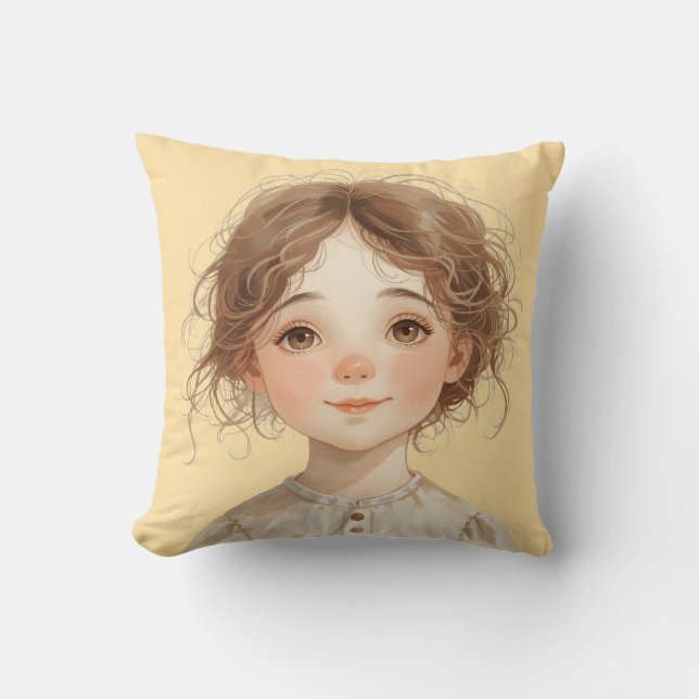 Soft Whimsy Portrait – The KindOnes Gentle Art Kudde (Framsida)