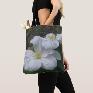 Soft White Clematis Flower Pair Tygkasse