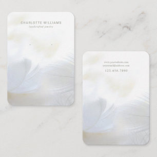 Soft White Feather Jewelry Visning Card Visitkort