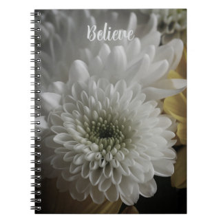 Soft White Floral Photo Spiral Notebook Anteckningsbok
