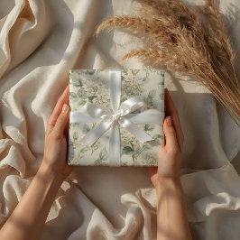 Soft White Hydrangea Floral Pattern Presentpapper