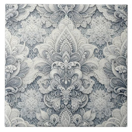 Soft White Snöre, Silver accines, sömlös lyx Kakelplatta