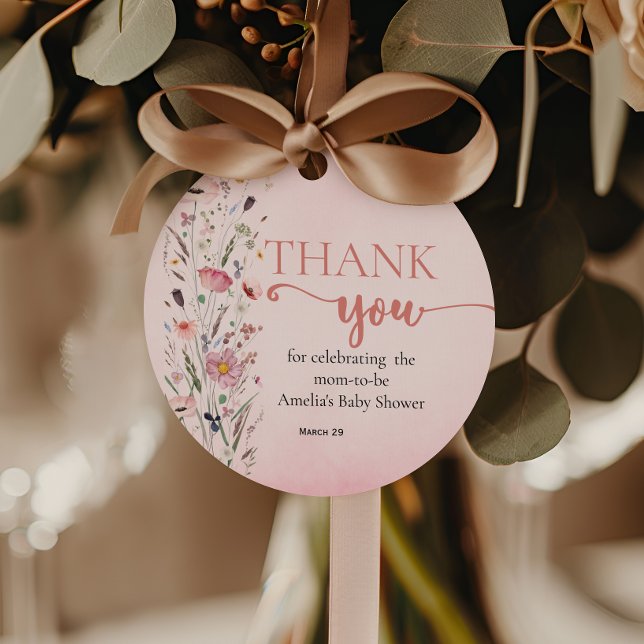 Soft Wildblomma Tack Gåvor Etiketter (Skapare uppladdad)