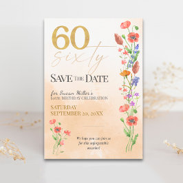 Soft Wildflower 60th Birthday - 60 Years Spara Datumet