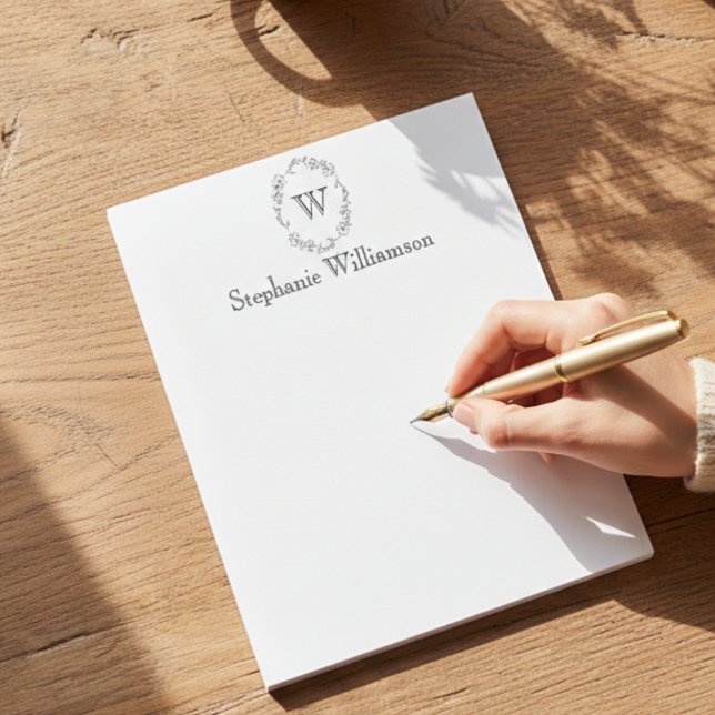 Soft Wildflower Monogram – Personalized Stationery Anteckningsblock (Soft Wildflower Monogram – Personalized Stationery)