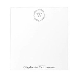 Soft Wildflower Monogram – Personalized Stationery Anteckningsblock