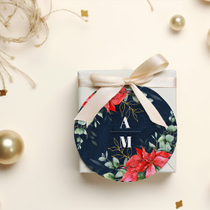 Soft Winter Berry jul Bröllop Runt Klistermärke