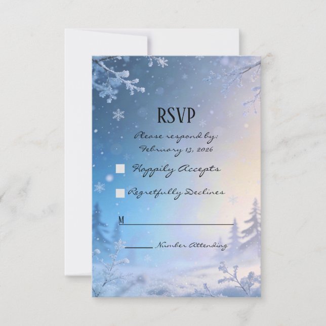Soft Winter Daydream RSVP Cards OSA Kort (Framsida)