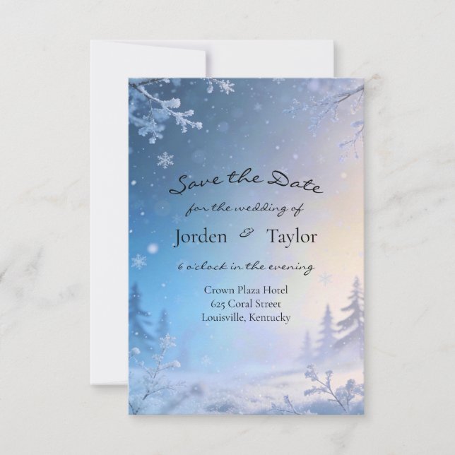 Soft Winter Daydream Save the Date Cards Spara Datumet (Framsida)