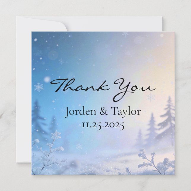 Soft Winter Daydream Thank You Cards Tack Kort (Framsida)