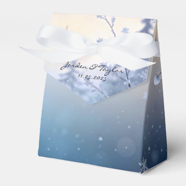 Soft Winter Daydream Wedding Favor Boxes Presentaskar (Framsidan Sidan)