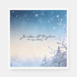 Soft Winter Daydream Wedding Napkins Pappersservett