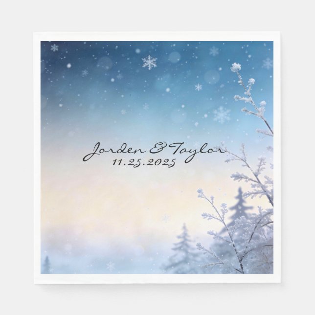 Soft Winter Daydream Wedding Napkins Pappersservett (Framsidan)