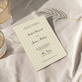 Soft Yellow Stripes Wedding Inbjudningar
