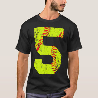 Softball 5 Jersey-nummer T Shirt